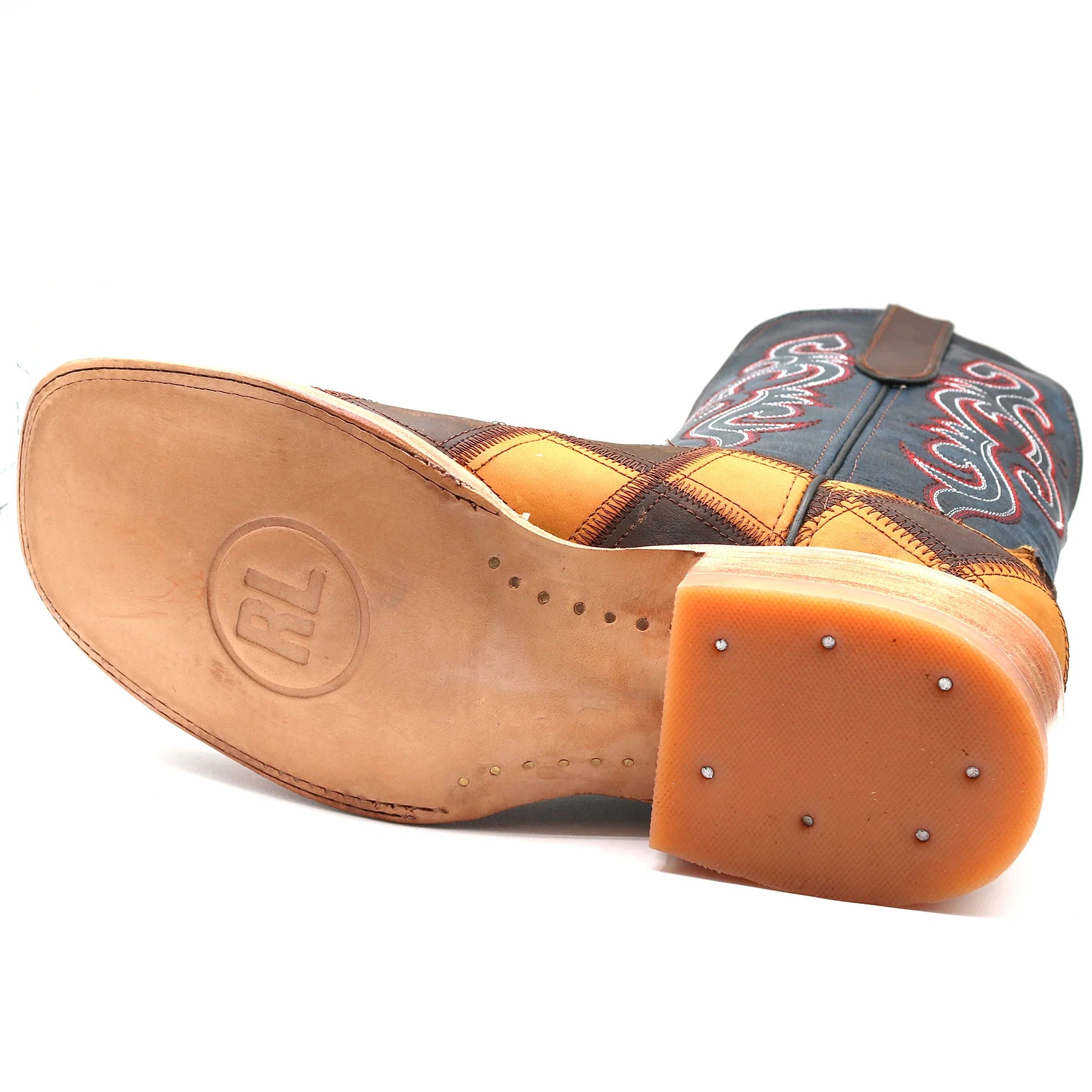 RockinLeather Men's Patchwork Western Leather Boot