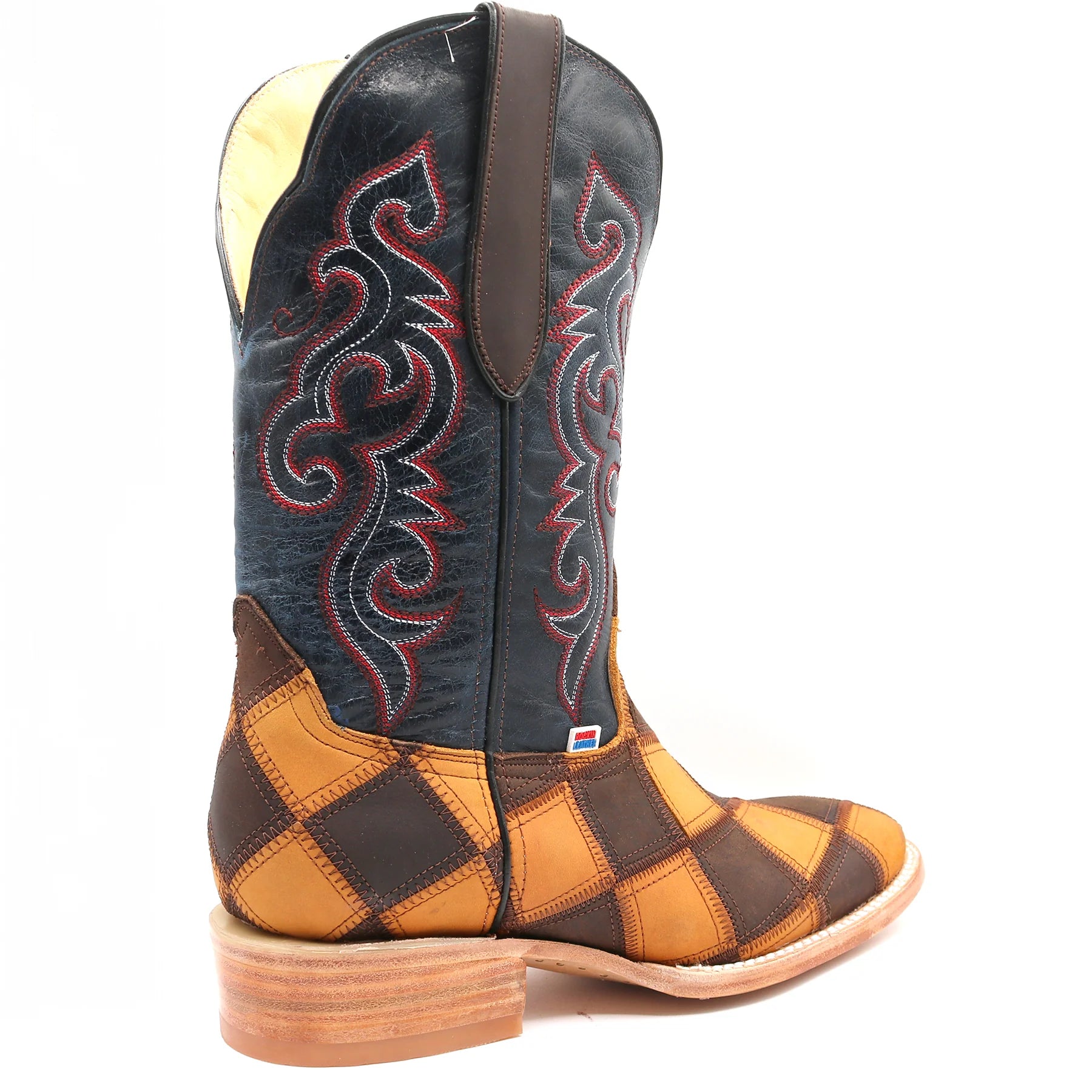 RockinLeather Men's Patchwork Western Leather Boot
