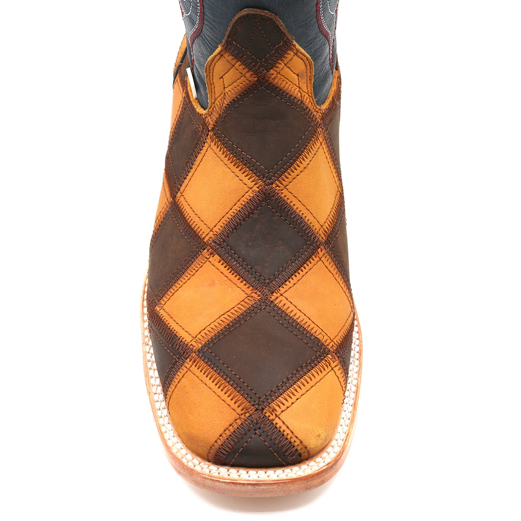 RockinLeather Men's Patchwork Western Leather Boot