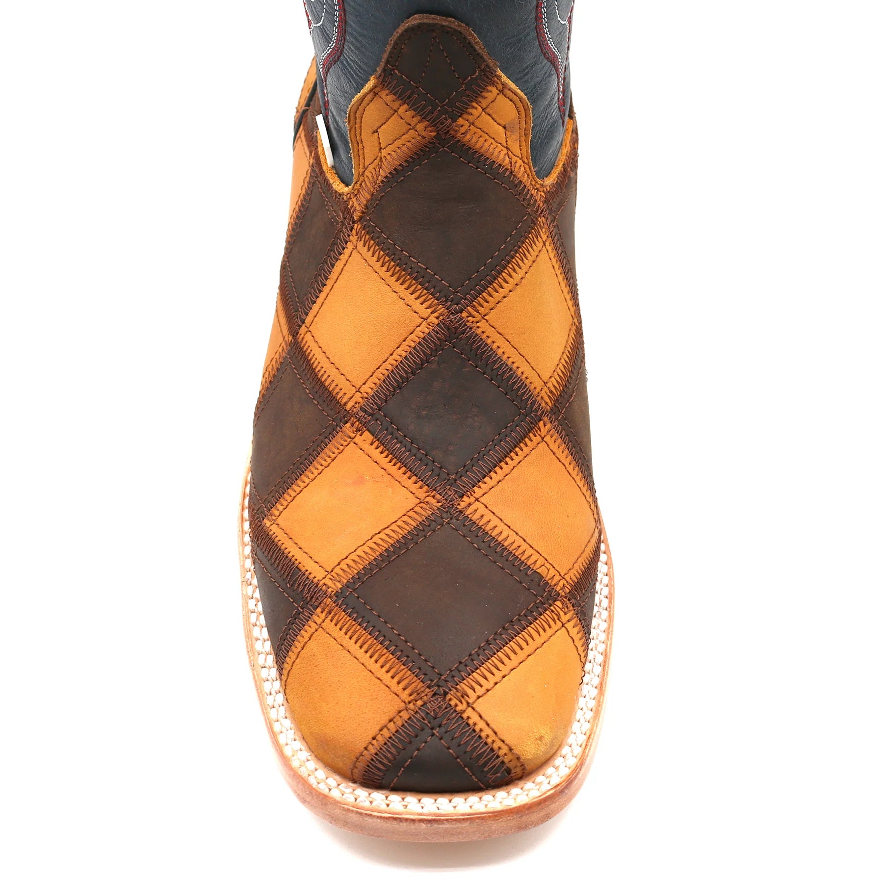 RockinLeather Men's Patchwork Western Leather Boot