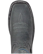 Hoss Men's Rushmore Black Western Patriotic "Thin Blue Line" Charcoal Comp Toe