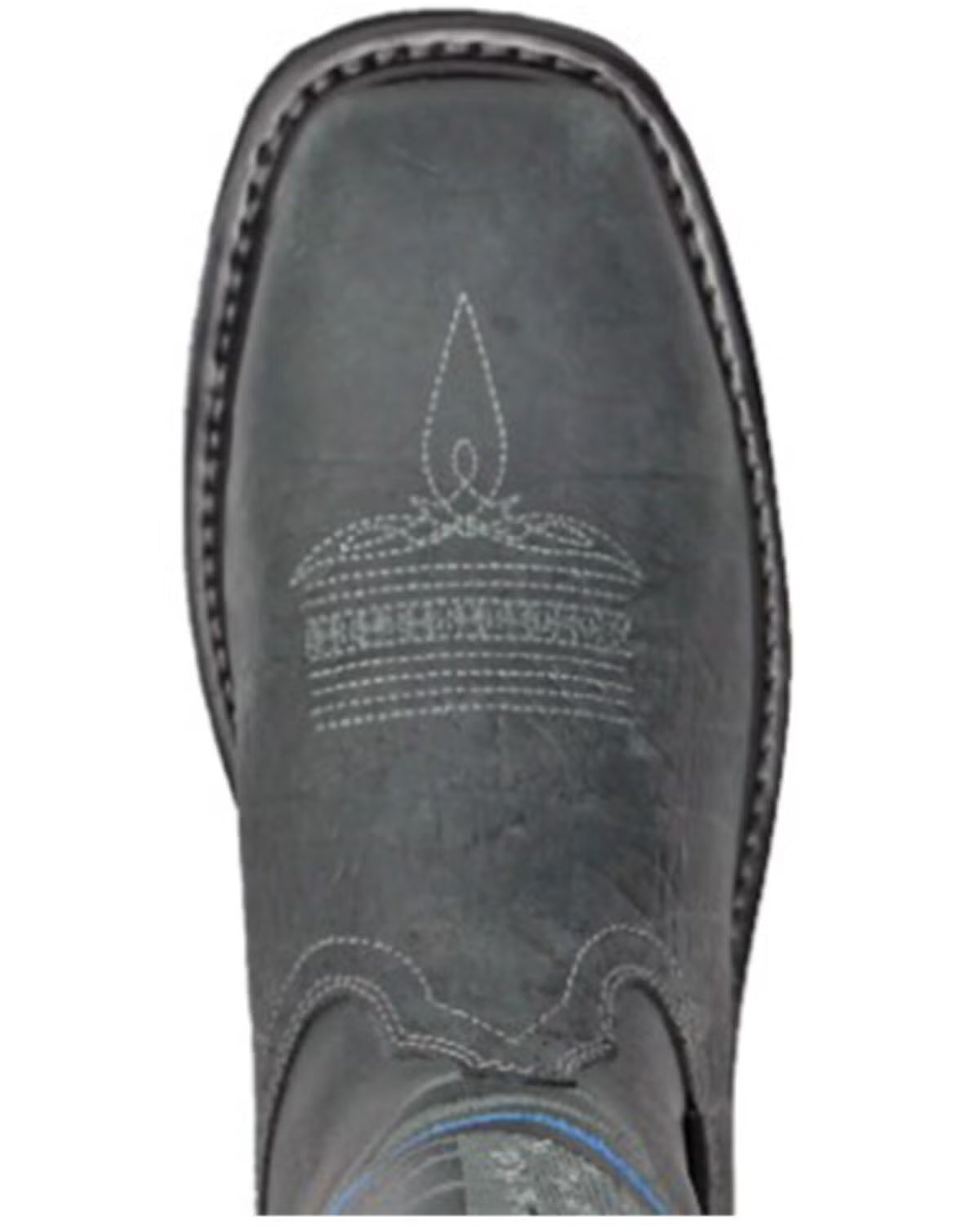 Hoss Men's Rushmore Black Western Patriotic "Thin Blue Line" Charcoal Comp Toe