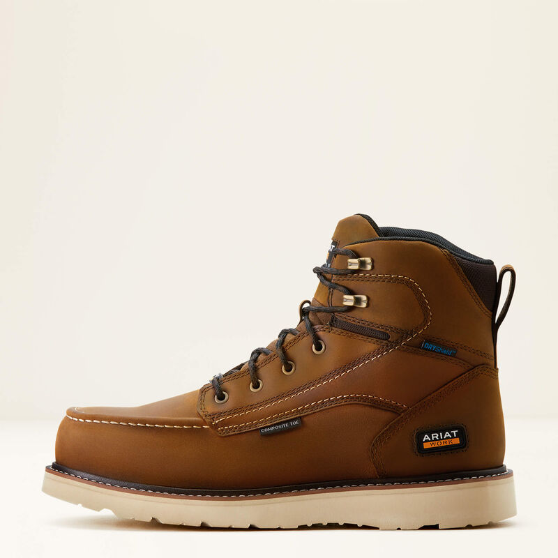 Men's Ariat Rebar Wedge Moc Toe 6" Waterproof Composite Toe Work Boot