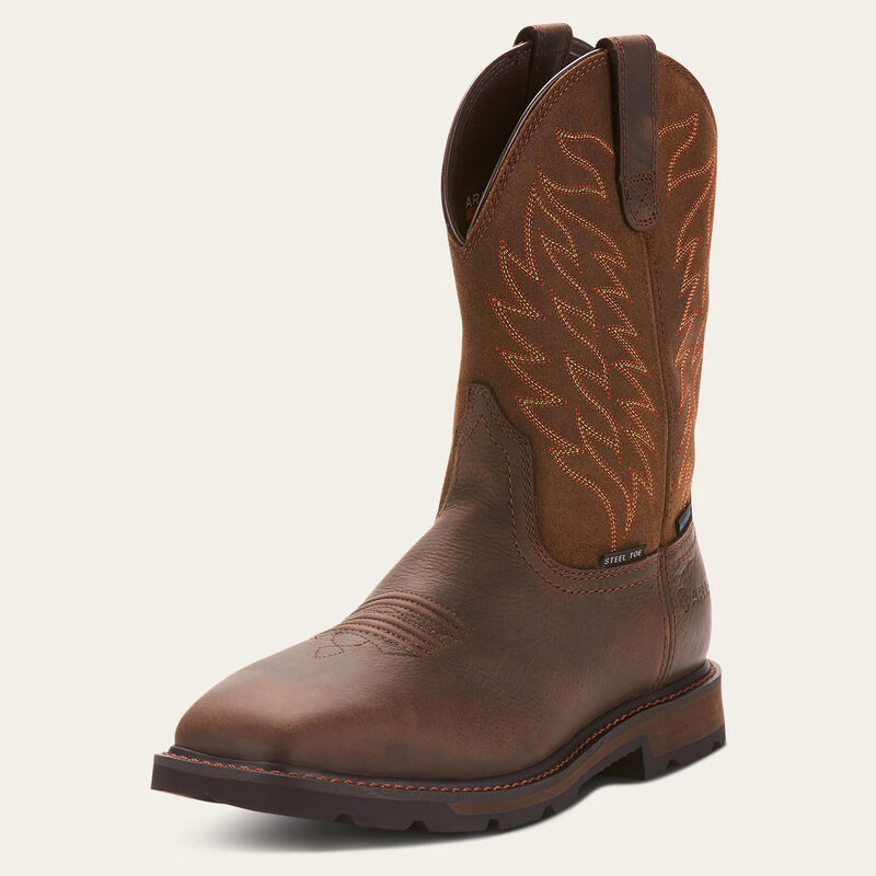Men's Ariat Groundbreaker Wide Square Toe Waterproof Steel Toe Work Boot