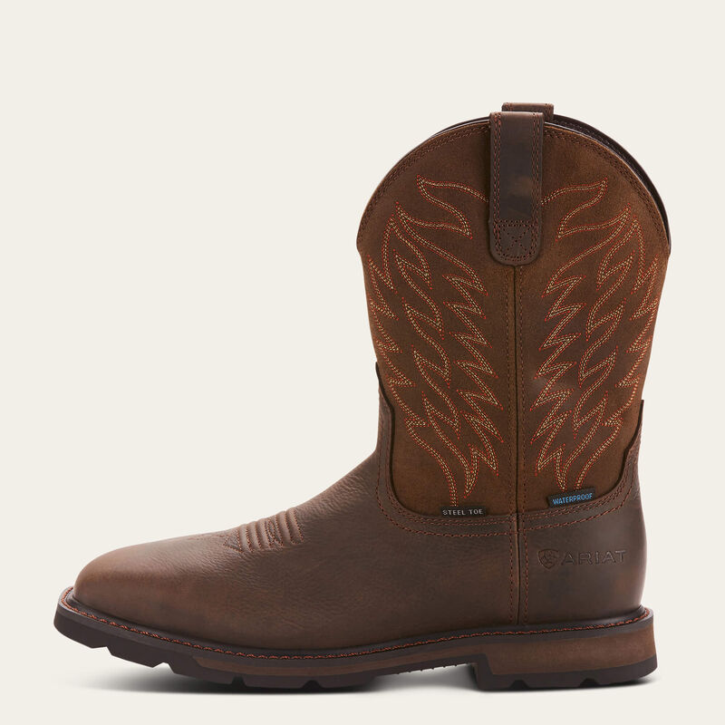 Men's Ariat Groundbreaker Wide Square Toe Waterproof Steel Toe Work Boot
