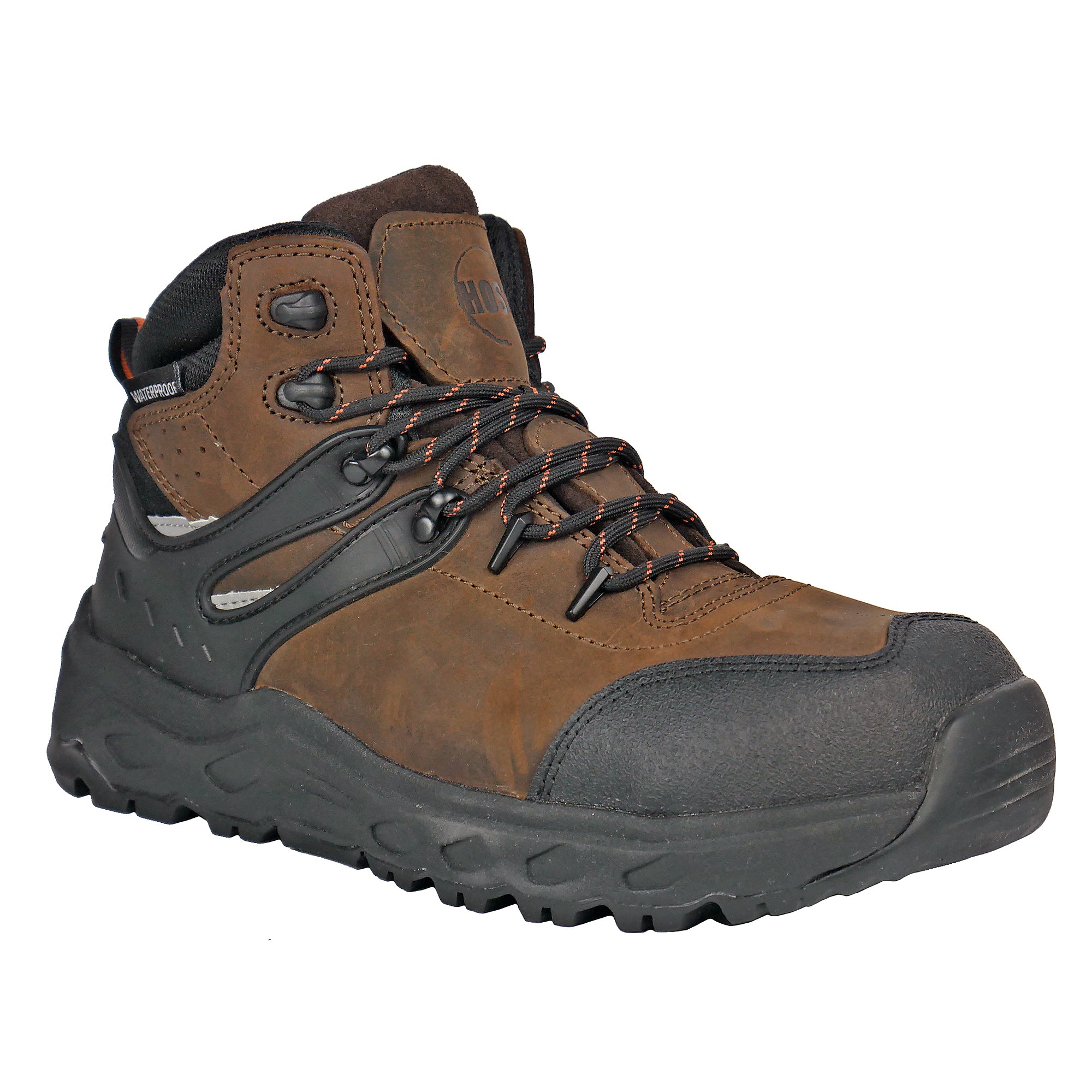Hoss Men's Stomp Hiker Brown/Black Waterproof Aluminum Safety Toe