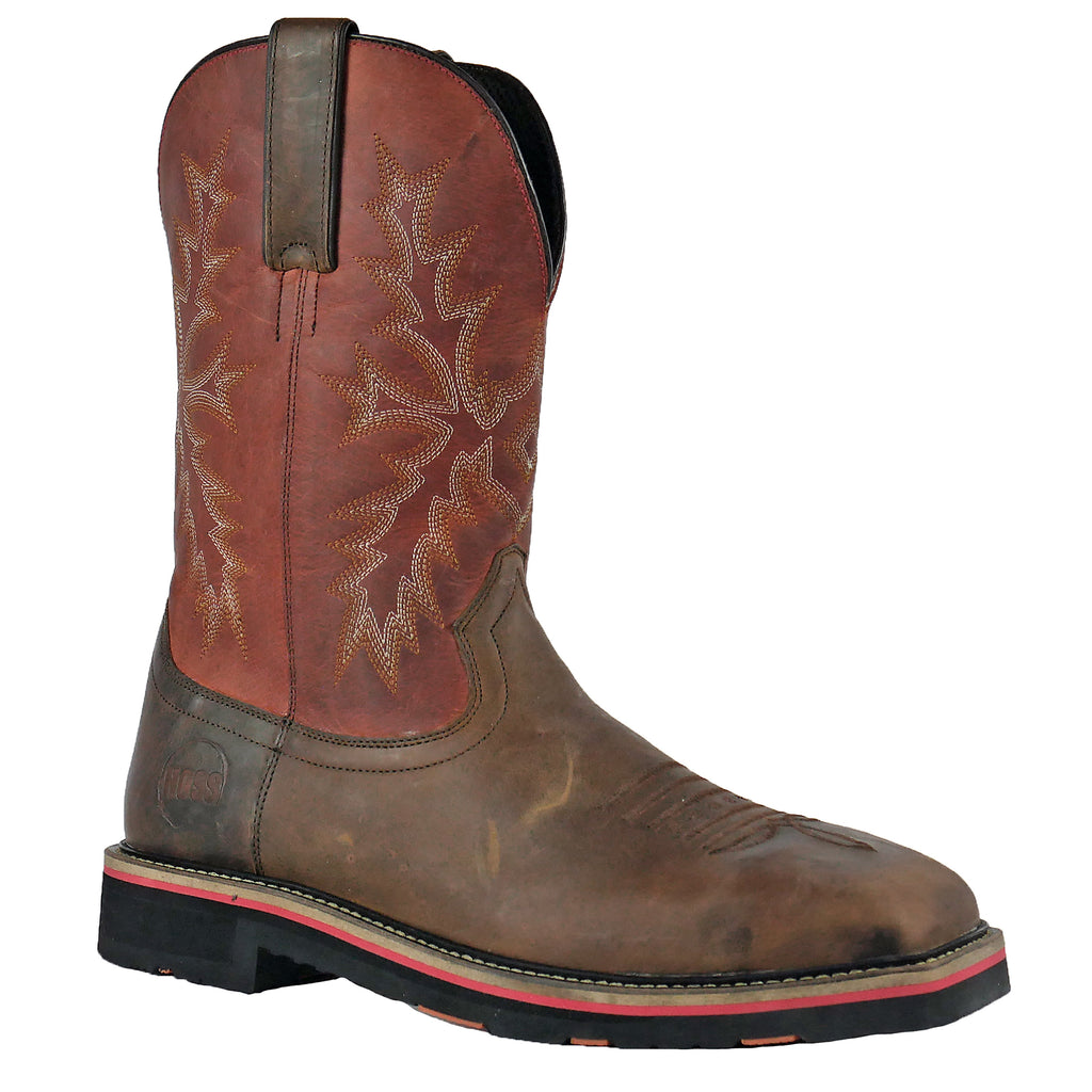 Hoss Men's Landon Western Cognac Red Steel Toe