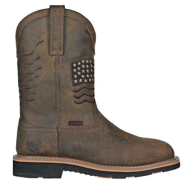 Hoss Men's Rushmore Brown Western Patriotic Soft Toe