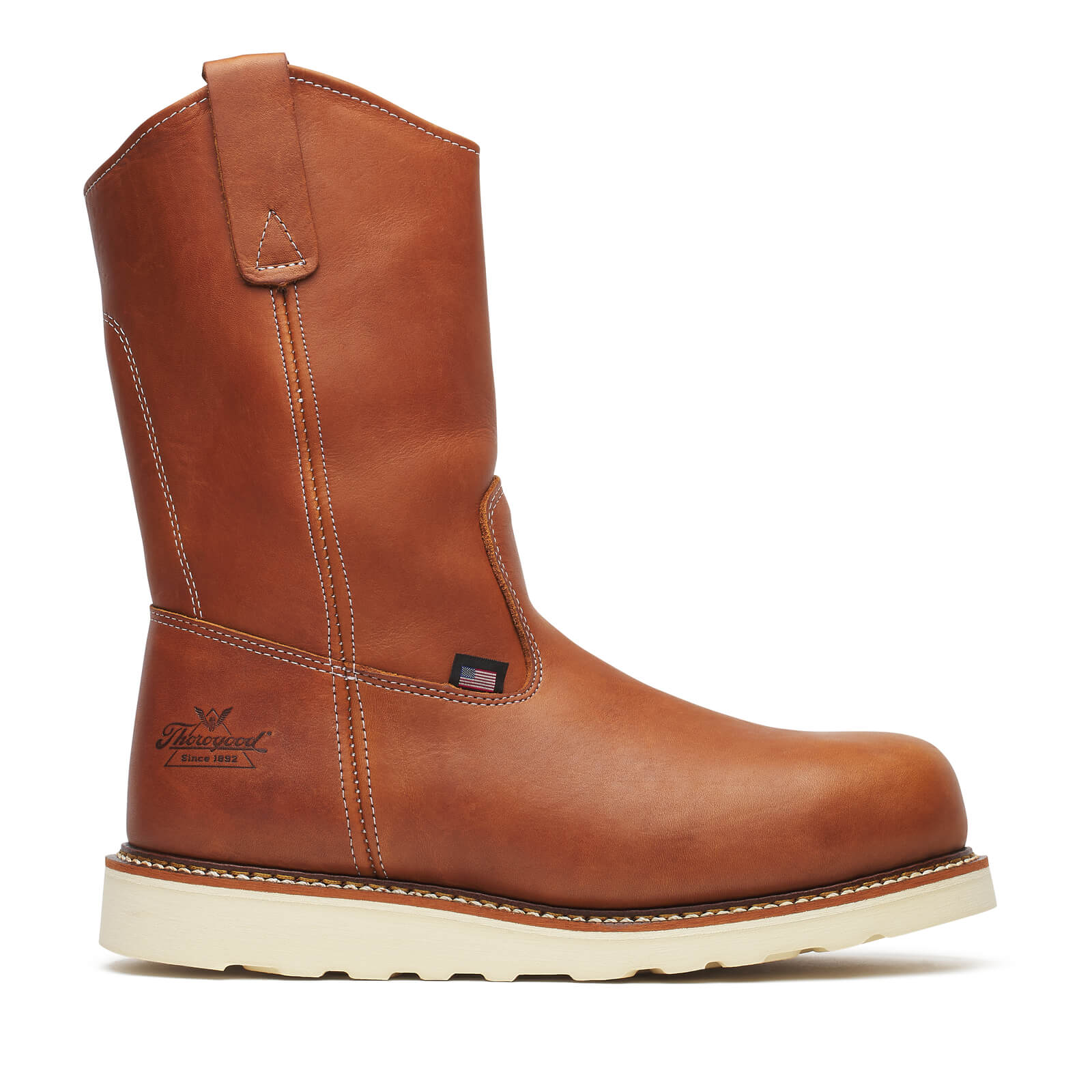 Thorogood American Heritage – 11″ Tobacco Safety Toe – Pull-on Wellington