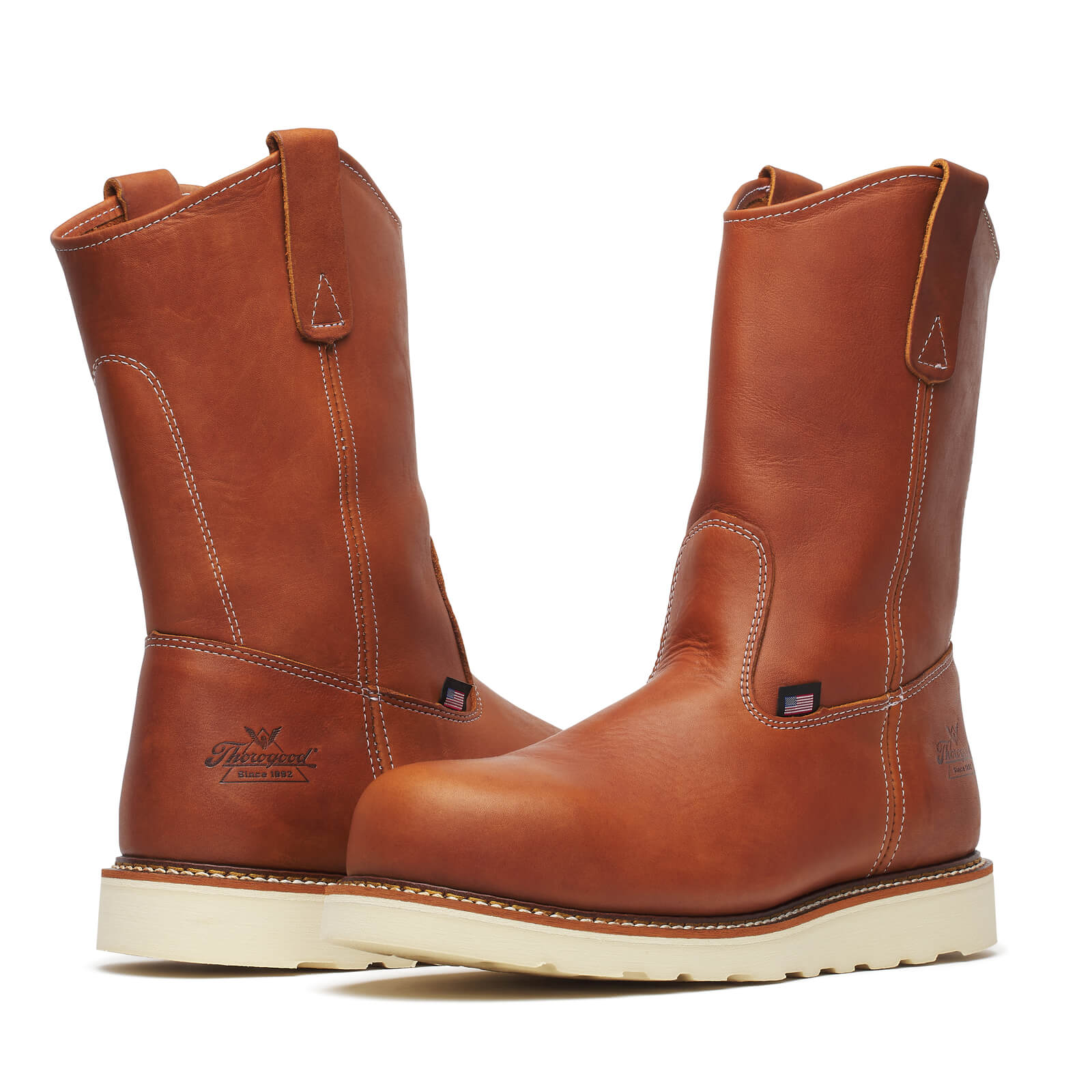 Thorogood American Heritage – 11″ Tobacco Safety Toe – Pull-on Wellington