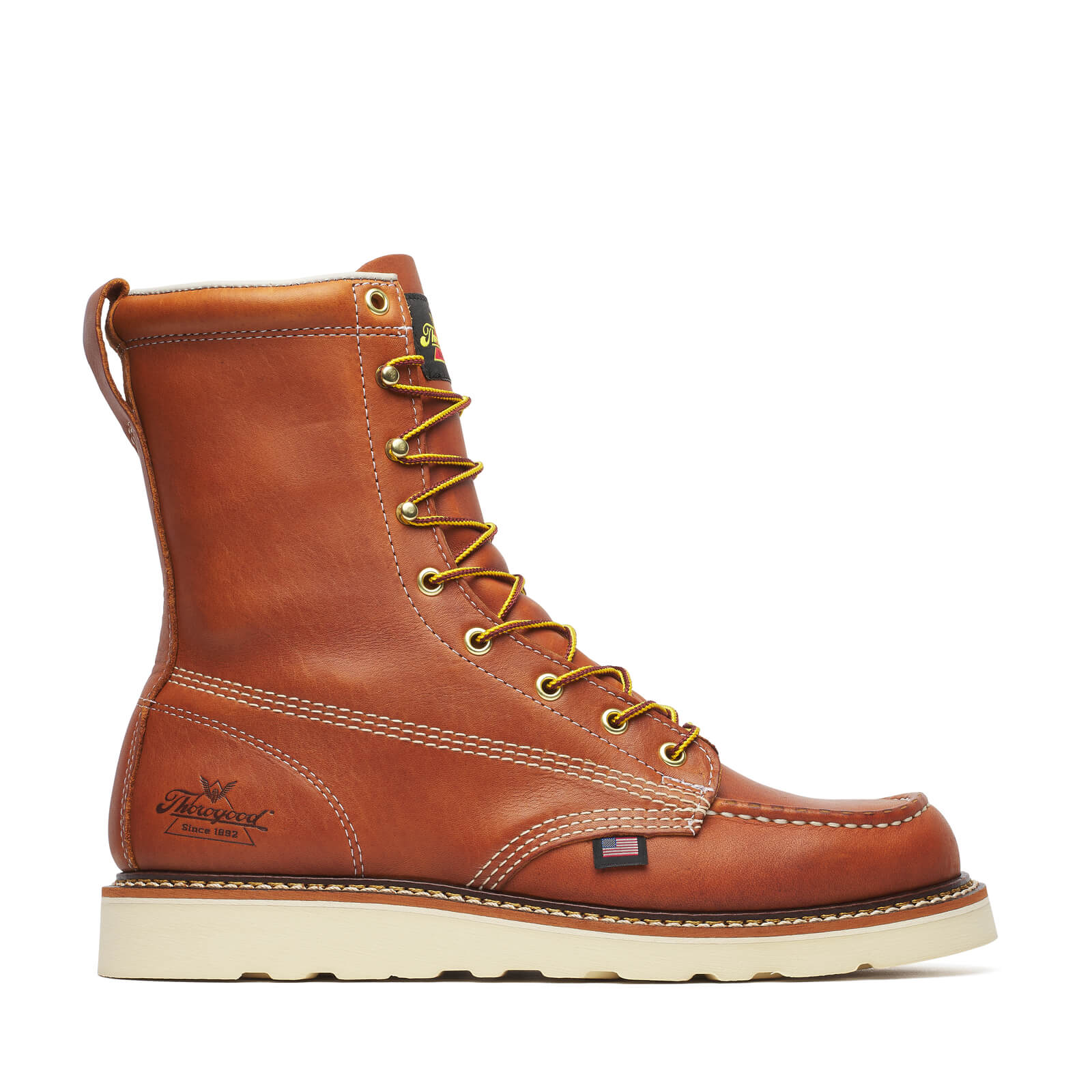 Thorogood American Heritage – 8″ Tobacco Moc Toe – MAXWear Wedge™