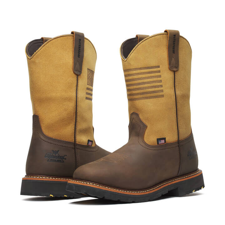 Western Work – Waterproof Crazy Horse/Tan – 11″ Square Toe