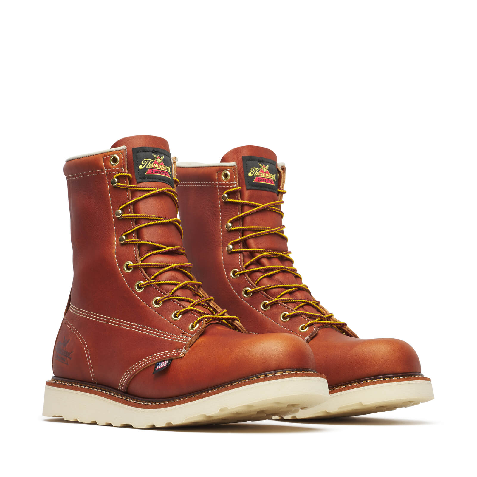 Thorogood American Heritage – 8″ Tobacco Plain Toe MAXWear Wedge™