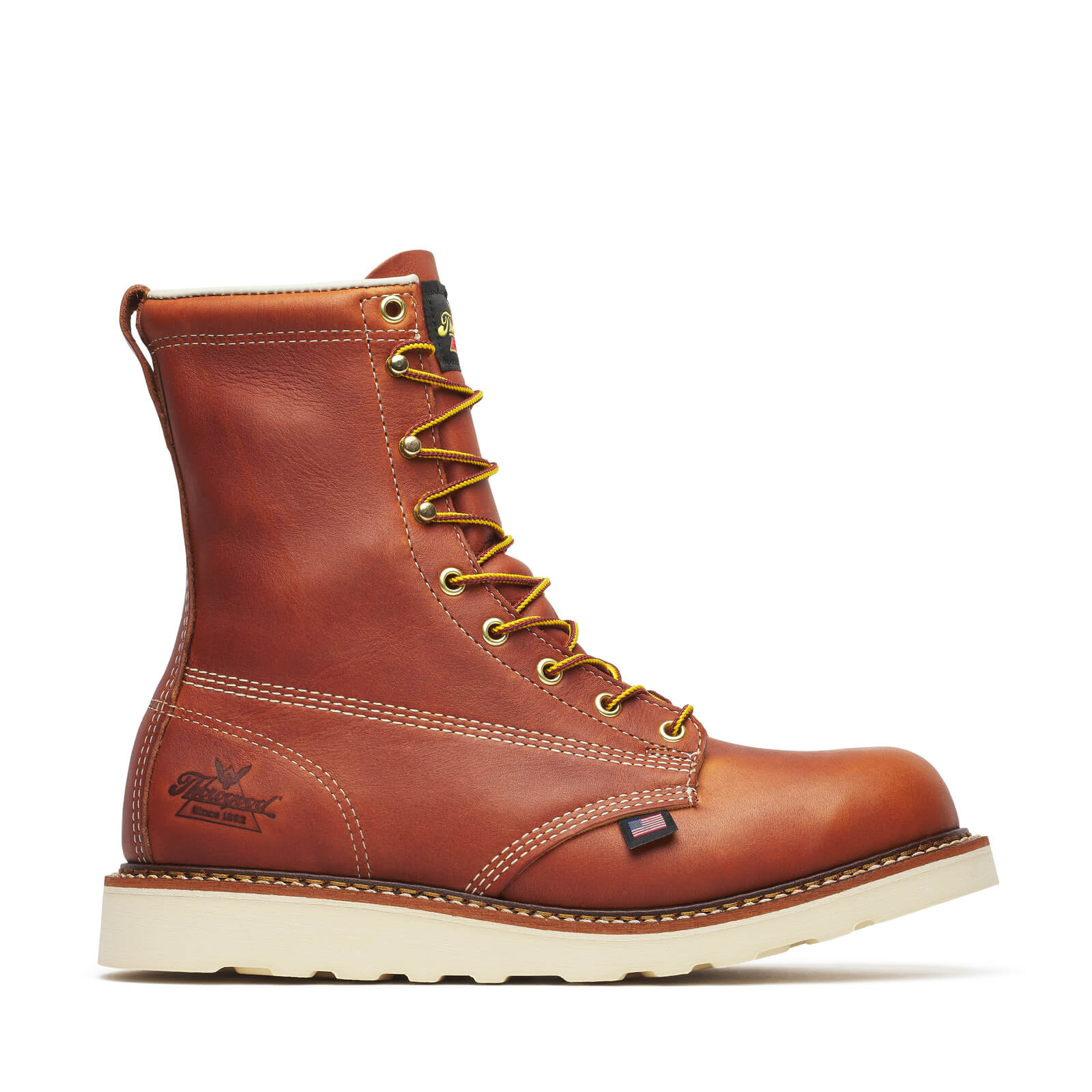 Thorogood American Heritage – 8″ Tobacco Plain Toe MAXWear Wedge™