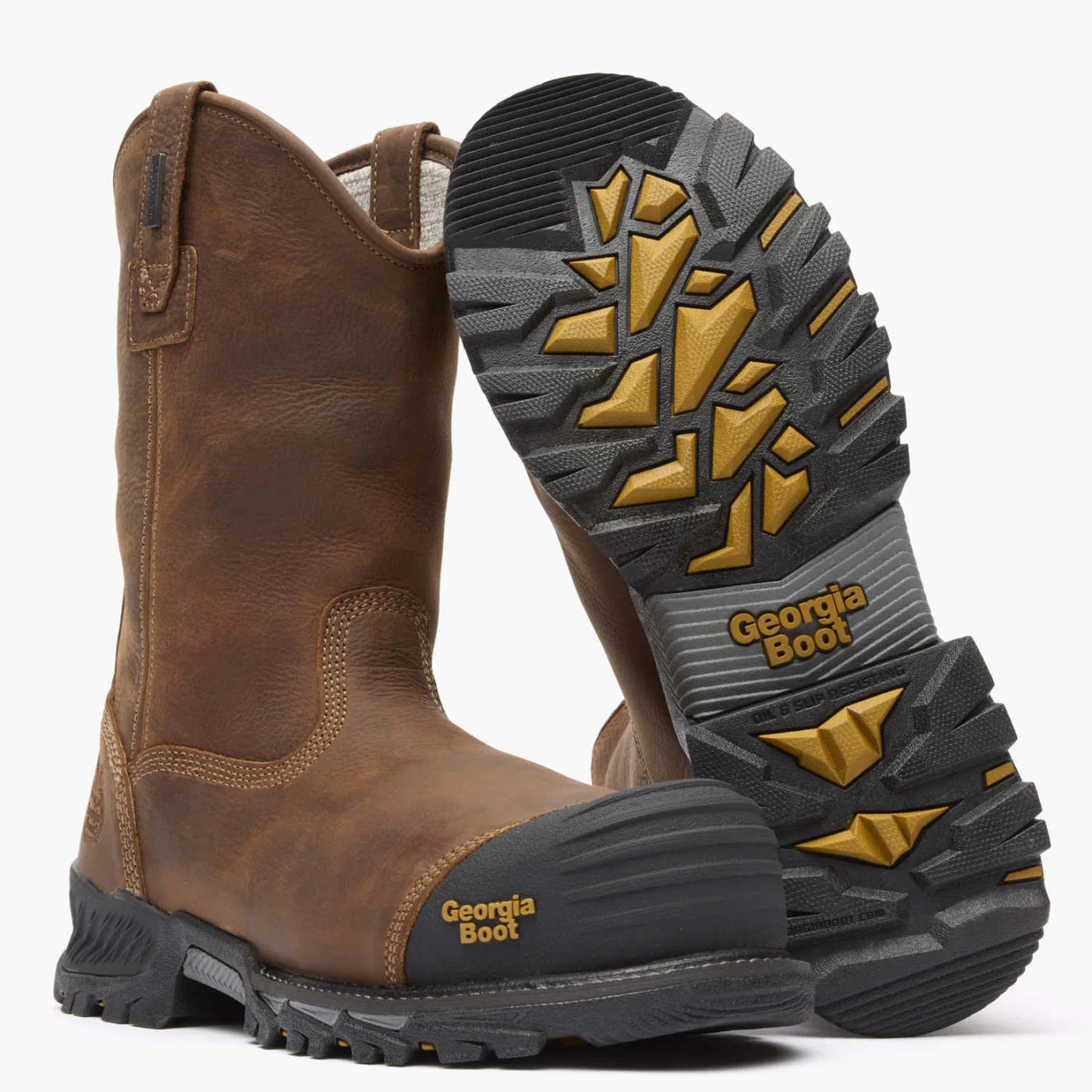 Men's Georgia Boot 10" Rumbler Composite Toe Waterproof Pull-on Work Boot