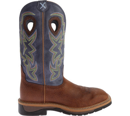 Men's Twisted X Navy Lite Cowboy Work Boot Soft Square Toe