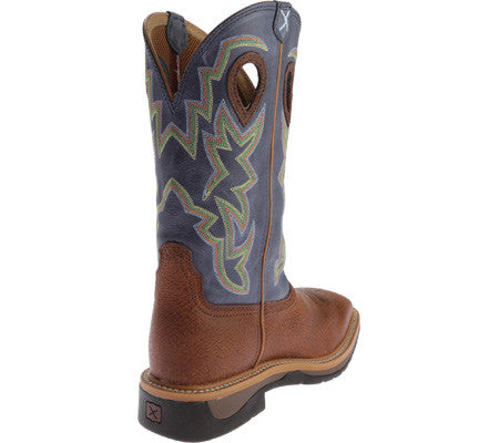 Men's Twisted X Navy Lite Cowboy Work Boot Soft Square Toe