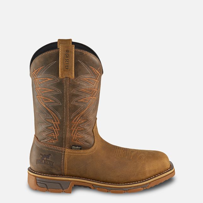 Irish Setter Marshall Men's 11-inch Waterproof Leather Safety Toe Pull-On Boot