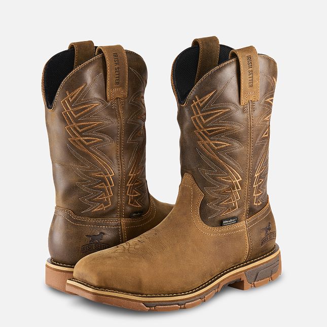 Irish Setter Marshall Men's 11-inch Waterproof Leather Safety Toe Pull-On Boot