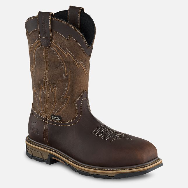 Irish Setter Marshall Men's 11-inch Waterproof Leather Safety Toe Pull-On Boot